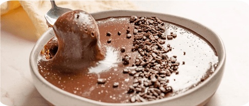 Creme cremoso de chocolate sem açúcar